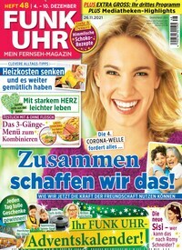 Titelbild der Ausgabe 48/2021 von Funk Uhr. Diese Zeitschrift und viele weitere Programmzeitschriften als Abo oder epaper bei United Kiosk online kaufen.