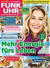 Titelbild der Ausgabe 48/2022 von Funk Uhr. Diese Zeitschrift und viele weitere Programmzeitschriften als Abo oder epaper bei United Kiosk online kaufen.