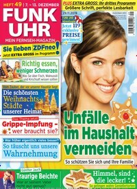 Titelbild der Ausgabe 49/2019 von Funk Uhr. Diese Zeitschrift und viele weitere Programmzeitschriften als Abo oder epaper bei United Kiosk online kaufen.