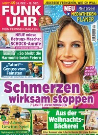 Titelbild der Ausgabe 49/2025 von Funk Uhr. Diese Zeitschrift und viele weitere Programmzeitschriften als Abo oder epaper bei United Kiosk online kaufen.