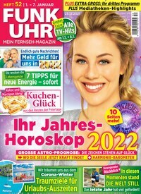 Titelbild der Ausgabe 52/2021 von Funk Uhr. Diese Zeitschrift und viele weitere Programmzeitschriften als Abo oder epaper bei United Kiosk online kaufen.