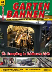 Titelbild der Ausgabe 4/2019 von Gartenbahnen. Diese Zeitschrift und viele weitere Reisemagazine, Freizeitmagazine und Wissensmagazine als Abo oder epaper bei United Kiosk online kaufen.