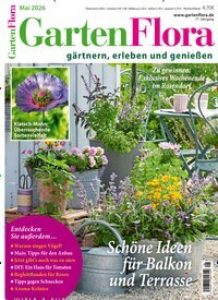 Titelbild der Ausgabe 5/2026 von GartenFlora. Diese Zeitschrift und viele weitere Gartenzeitschriften und Wohnzeitschriften als Abo oder epaper bei United Kiosk online kaufen.