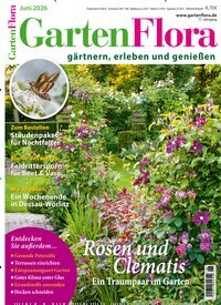 Titelbild der Ausgabe 6/2026 von GartenFlora. Diese Zeitschrift und viele weitere Gartenzeitschriften und Wohnzeitschriften als Abo oder epaper bei United Kiosk online kaufen.