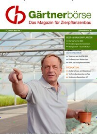 Titelbild der Ausgabe 1/2023 von GB Gärtnerbörse. Diese Zeitschrift und viele weitere Naturzeitschriften, Landwirtschaftszeitungen und Umweltmagazine als Abo oder epaper bei United Kiosk online kaufen.