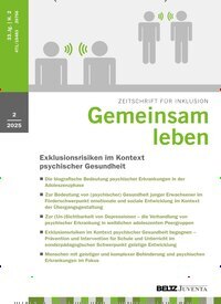 Titelbild der Ausgabe 2/2025 von Gemeinsam leben. Diese Zeitschrift und viele weitere Zeitschriften für Pädagogik als Abo oder epaper bei United Kiosk online kaufen.