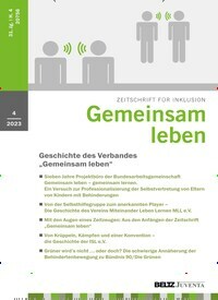 Titelbild der Ausgabe 4/2023 von Gemeinsam leben. Diese Zeitschrift und viele weitere Zeitschriften für Pädagogik als Abo oder epaper bei United Kiosk online kaufen.
