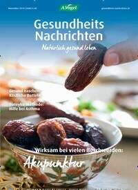 Titelbild der Ausgabe 11/2019 von Gesundheits-Nachrichten. Diese Zeitschrift und viele weitere Elternzeitschriften und Tierzeitschriften als Abo oder epaper bei United Kiosk online kaufen.