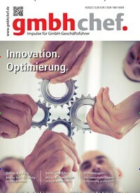 Titelbild der Ausgabe 4/2023 von gmbhchef. Diese Zeitschrift und viele weitere Businessmagazine als Abo oder epaper bei United Kiosk online kaufen.