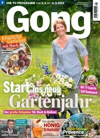 Titelbild der Ausgabe 9/2022 von Gong. Diese Zeitschrift und viele weitere Programmzeitschriften als Abo oder epaper bei United Kiosk online kaufen.
