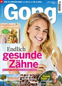 Titelbild der Ausgabe 16/2022 von Gong. Diese Zeitschrift und viele weitere Programmzeitschriften als Abo oder epaper bei United Kiosk online kaufen.