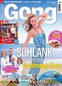 Titelbild der Ausgabe 20/2025 von Gong. Diese Zeitschrift und viele weitere Programmzeitschriften als Abo oder epaper bei United Kiosk online kaufen.