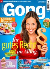Titelbild der Ausgabe 26/2026 von Gong. Diese Zeitschrift und viele weitere Programmzeitschriften als Abo oder epaper bei United Kiosk online kaufen.