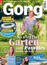 Titelbild der Ausgabe 28/2021 von Gong. Diese Zeitschrift und viele weitere Programmzeitschriften als Abo oder epaper bei United Kiosk online kaufen.