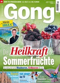 Titelbild der Ausgabe 28/2022 von Gong. Diese Zeitschrift und viele weitere Programmzeitschriften als Abo oder epaper bei United Kiosk online kaufen.