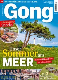 Titelbild der Ausgabe 30/2021 von Gong. Diese Zeitschrift und viele weitere Programmzeitschriften als Abo oder epaper bei United Kiosk online kaufen.