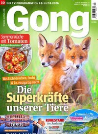 Titelbild der Ausgabe 30/2026 von Gong. Diese Zeitschrift und viele weitere Programmzeitschriften als Abo oder epaper bei United Kiosk online kaufen.