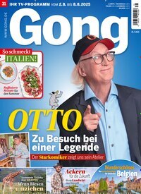 Titelbild der Ausgabe 31/2025 von Gong. Diese Zeitschrift und viele weitere Programmzeitschriften als Abo oder epaper bei United Kiosk online kaufen.