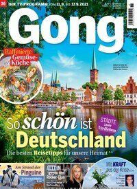 Titelbild der Ausgabe 36/2021 von Gong. Diese Zeitschrift und viele weitere Programmzeitschriften als Abo oder epaper bei United Kiosk online kaufen.