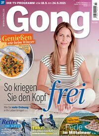 Titelbild der Ausgabe 37/2021 von Gong. Diese Zeitschrift und viele weitere Programmzeitschriften als Abo oder epaper bei United Kiosk online kaufen.