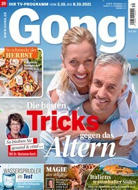 Titelbild der Ausgabe 39/2021 von Gong. Diese Zeitschrift und viele weitere Programmzeitschriften als Abo oder epaper bei United Kiosk online kaufen.