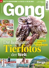 Titelbild der Ausgabe 41/2021 von Gong. Diese Zeitschrift und viele weitere Programmzeitschriften als Abo oder epaper bei United Kiosk online kaufen.