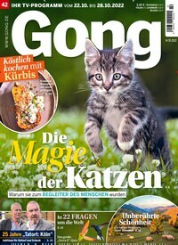 Titelbild der Ausgabe 42/2022 von Gong. Diese Zeitschrift und viele weitere Programmzeitschriften als Abo oder epaper bei United Kiosk online kaufen.