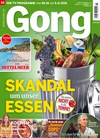 Titelbild der Ausgabe 43/2021 von Gong. Diese Zeitschrift und viele weitere Programmzeitschriften als Abo oder epaper bei United Kiosk online kaufen.