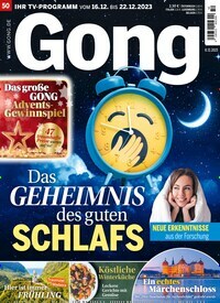 Titelbild der Ausgabe 50/2023 von Gong. Diese Zeitschrift und viele weitere Programmzeitschriften als Abo oder epaper bei United Kiosk online kaufen.