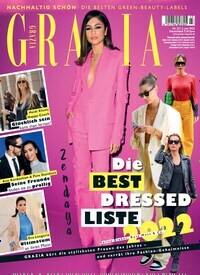 Titelbild der Ausgabe 23/2022 von Grazia. Diese Zeitschrift und viele weitere Lifestylemagazine und Peoplemagazine als Abo oder epaper bei United Kiosk online kaufen.