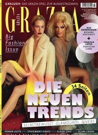Titelbild der Ausgabe 37/2021 von Grazia. Diese Zeitschrift und viele weitere Lifestylemagazine und Peoplemagazine als Abo oder epaper bei United Kiosk online kaufen.