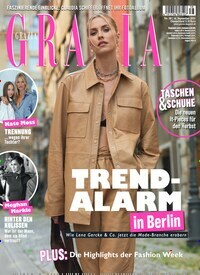 Titelbild der Ausgabe 38/2021 von Grazia. Diese Zeitschrift und viele weitere Lifestylemagazine und Peoplemagazine als Abo oder epaper bei United Kiosk online kaufen.