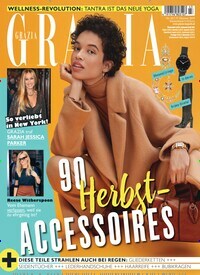 Titelbild der Ausgabe 43/2019 von Grazia. Diese Zeitschrift und viele weitere Lifestylemagazine und Peoplemagazine als Abo oder epaper bei United Kiosk online kaufen.