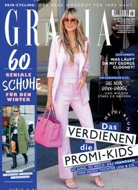 Titelbild der Ausgabe 45/2022 von Grazia. Diese Zeitschrift und viele weitere Lifestylemagazine und Peoplemagazine als Abo oder epaper bei United Kiosk online kaufen.