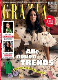 Titelbild der Ausgabe 48/2021 von Grazia. Diese Zeitschrift und viele weitere Lifestylemagazine und Peoplemagazine als Abo oder epaper bei United Kiosk online kaufen.