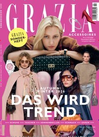 Titelbild der Ausgabe 2/2026 von Grazia Accessoires. Diese Zeitschrift und viele weitere Modemagazine und DIY-Magazine als Abo oder epaper bei United Kiosk online kaufen.