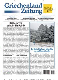 Titelbild der Ausgabe 4/2026 von Griechenland Zeitung. Diese Zeitschrift und viele weitere Zeitungsabos als Abo oder epaper bei United Kiosk online kaufen.