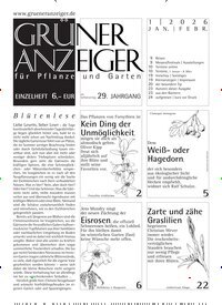 Titelbild der Ausgabe 1/2026 von Grüner Anzeiger. Diese Zeitschrift und viele weitere Naturzeitschriften, Landwirtschaftszeitungen und Umweltmagazine als Abo oder epaper bei United Kiosk online kaufen.