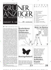Titelbild der Ausgabe 3/2026 von Grüner Anzeiger. Diese Zeitschrift und viele weitere Naturzeitschriften, Landwirtschaftszeitungen und Umweltmagazine als Abo oder epaper bei United Kiosk online kaufen.