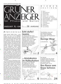 Titelbild der Ausgabe 4/2025 von Grüner Anzeiger. Diese Zeitschrift und viele weitere Naturzeitschriften, Landwirtschaftszeitungen und Umweltmagazine als Abo oder epaper bei United Kiosk online kaufen.