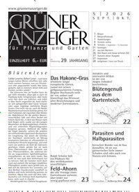 Titelbild der Ausgabe 5/2026 von Grüner Anzeiger. Diese Zeitschrift und viele weitere Naturzeitschriften, Landwirtschaftszeitungen und Umweltmagazine als Abo oder epaper bei United Kiosk online kaufen.