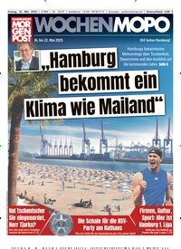 Titelbild der Ausgabe 20/2025 von Hamburger Morgenpost. Diese Zeitschrift und viele weitere Zeitungsabos als Abo oder epaper bei United Kiosk online kaufen.