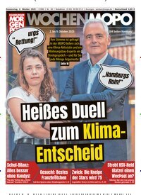 Titelbild der Ausgabe 40/2025 von Hamburger Morgenpost. Diese Zeitschrift und viele weitere Zeitungsabos als Abo oder epaper bei United Kiosk online kaufen.