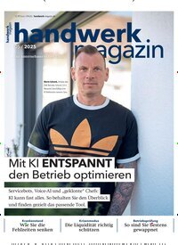 Titelbild der Ausgabe 5/2025 von handwerk magazin. Diese Zeitschrift und viele weitere Architekturzeitschriften und Bauzeitschriften als Abo oder epaper bei United Kiosk online kaufen.