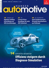 Titelbild der Ausgabe 1/2026 von HANSER automotive. Diese Zeitschrift und viele weitere Industriemagazine und Handwerkmagazine als Abo oder epaper bei United Kiosk online kaufen.