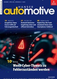 Titelbild der Ausgabe 2/2026 von HANSER automotive. Diese Zeitschrift und viele weitere Industriemagazine und Handwerkmagazine als Abo oder epaper bei United Kiosk online kaufen.