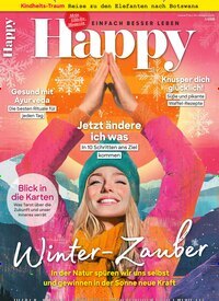 Titelbild der Ausgabe 1/2026 von Happy. Diese Zeitschrift und viele weitere Frauenzeitschriften als Abo oder epaper bei United Kiosk online kaufen.