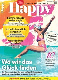 Titelbild der Ausgabe 4/2025 von Happy. Diese Zeitschrift und viele weitere Frauenzeitschriften als Abo oder epaper bei United Kiosk online kaufen.