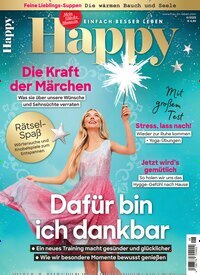 Titelbild der Ausgabe 6/2025 von Happy. Diese Zeitschrift und viele weitere Frauenzeitschriften als Abo oder epaper bei United Kiosk online kaufen.