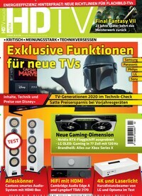 Titelbild der Ausgabe 2/2020 von HDTV Magazin. Diese Zeitschrift und viele weitere Audiomagazine, Filmmagazine und Fotozeitschriften als Abo oder epaper bei United Kiosk online kaufen.